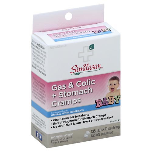 Image for Similasan Gas & Colic + Stomach Cramps, Quick Dissolving Tablets,135ea from West Concord pharmacy
