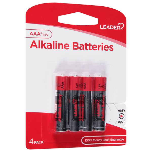 Image for Leader Batteries, Alkaline, AAA, 1.5V, 4 Pack, 4ea from West Concord pharmacy