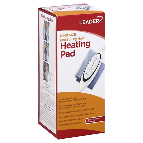 Image for Leader Heating Pad, Moist/Dry Heat, King Size,1ea from West Concord pharmacy