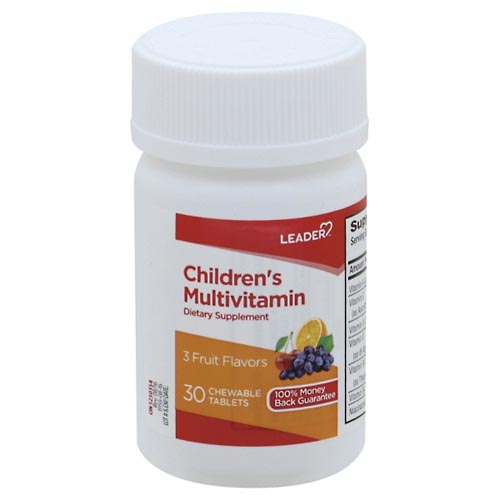 Image for Leader Children's Multivitamin, 3 Fruit Flavors, Chewable, Tablets,30ea from West Concord pharmacy
