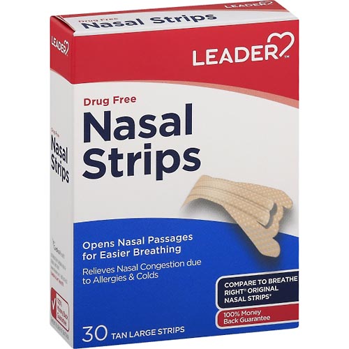 Image for Leader Nasal Strips, Tan, Large,30ea from West Concord pharmacy