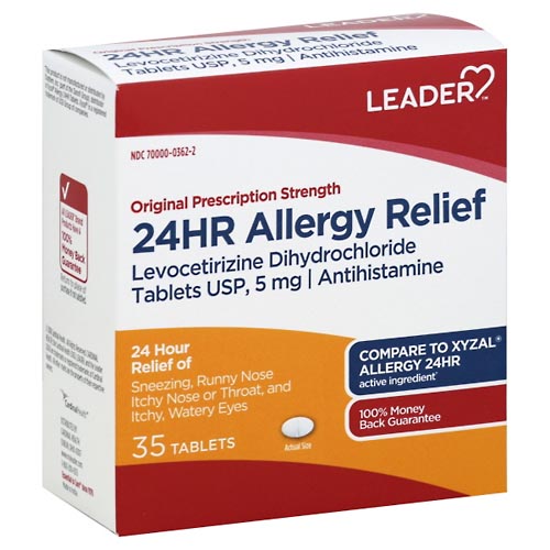 Image for Leader Allergy Relief, 24Hr, Original Prescription Strength, Tablets,35ea from West Concord pharmacy