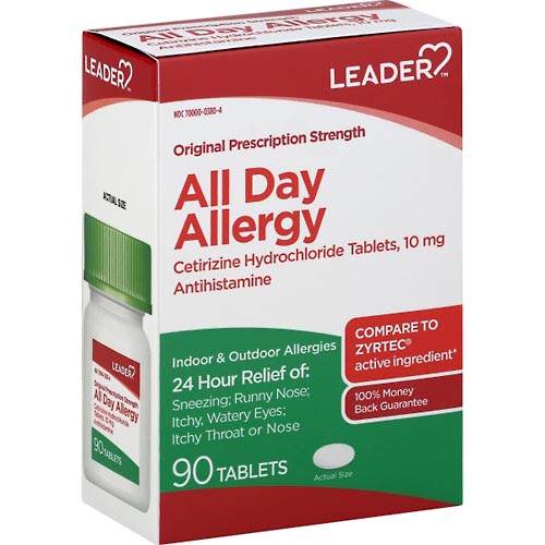 Image for Leader All Day Allergy Relief, 24 Hr,Original, Tablet,90ea from West Concord pharmacy