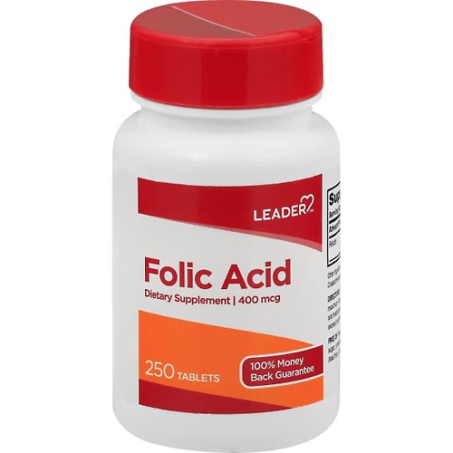 Image for Leader Folic Acid, 400 mcg, Tablets,250ea from West Concord pharmacy