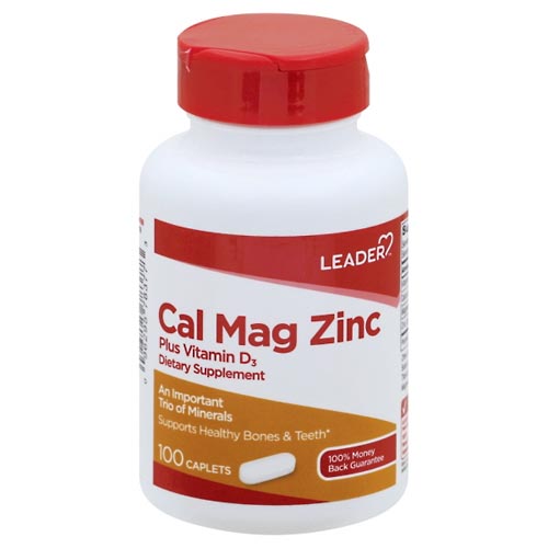Image for Leader Cal Mag Zinc, Caplets,100ea from West Concord pharmacy