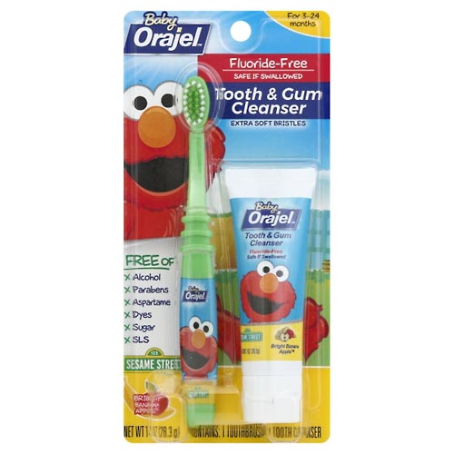 Image for Orajel Tooth & Gum Cleanser, Extra Soft Bristles, Bright Banana Apple,1 Set from West Concord pharmacy